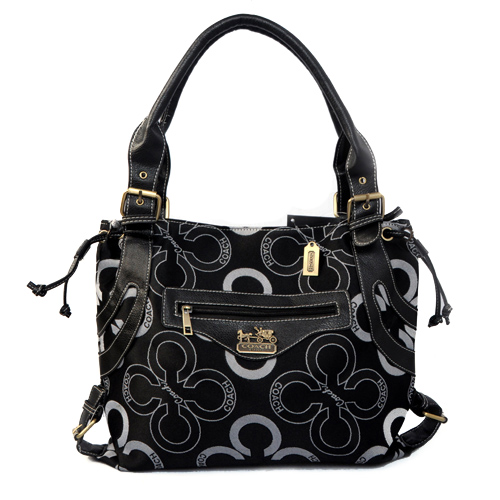 Coach Waverly Big C Large Black Totes EJE